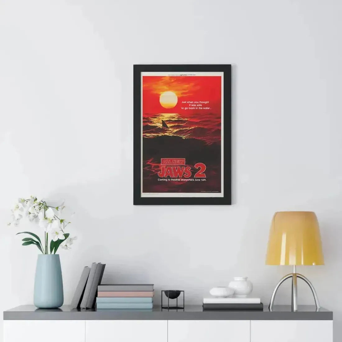 JAWS 2 (TEASER 2) 1978 - Framed Movie Poster - The Sticker Space