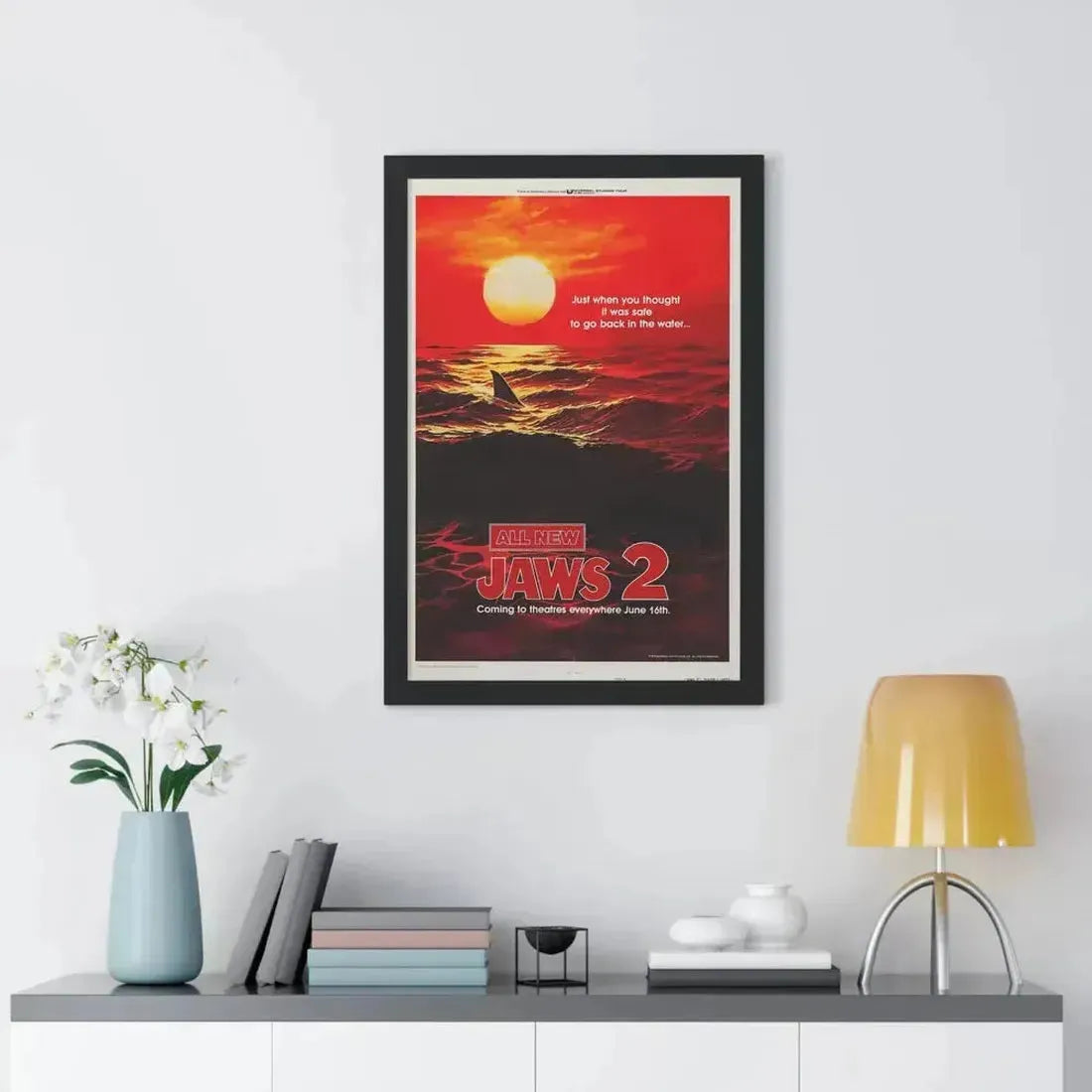 JAWS 2 (TEASER 2) 1978 - Framed Movie Poster - The Sticker Space