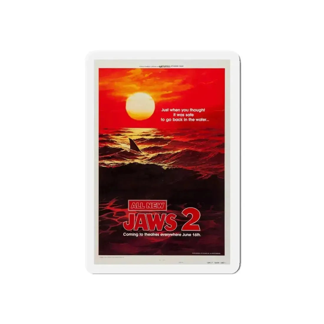 JAWS 2 (TEASER 2) 1978 Movie Poster - Refrigerator Magnet 4 Inch Die-Cut - The Sticker Space