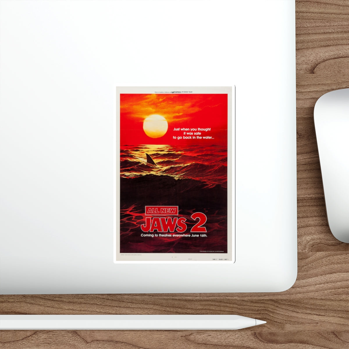 JAWS 2 (TEASER 2) 1978 Movie Poster STICKER Vinyl Die-Cut Decal-The Sticker Space