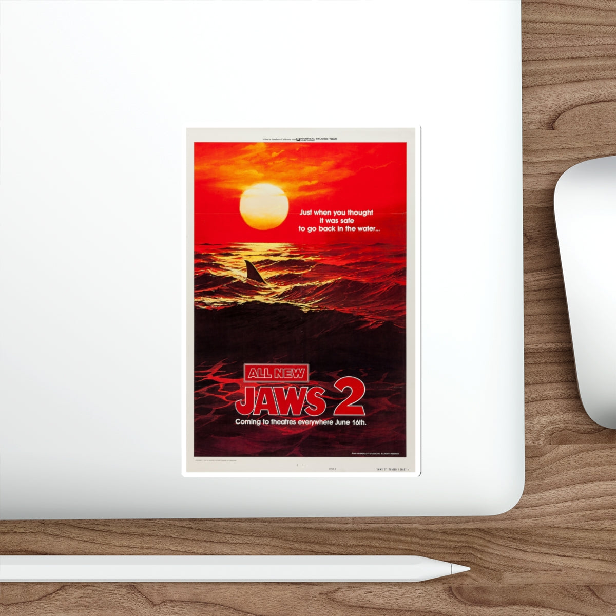 JAWS 2 (TEASER 2) 1978 Movie Poster STICKER Vinyl Die-Cut Decal-The Sticker Space