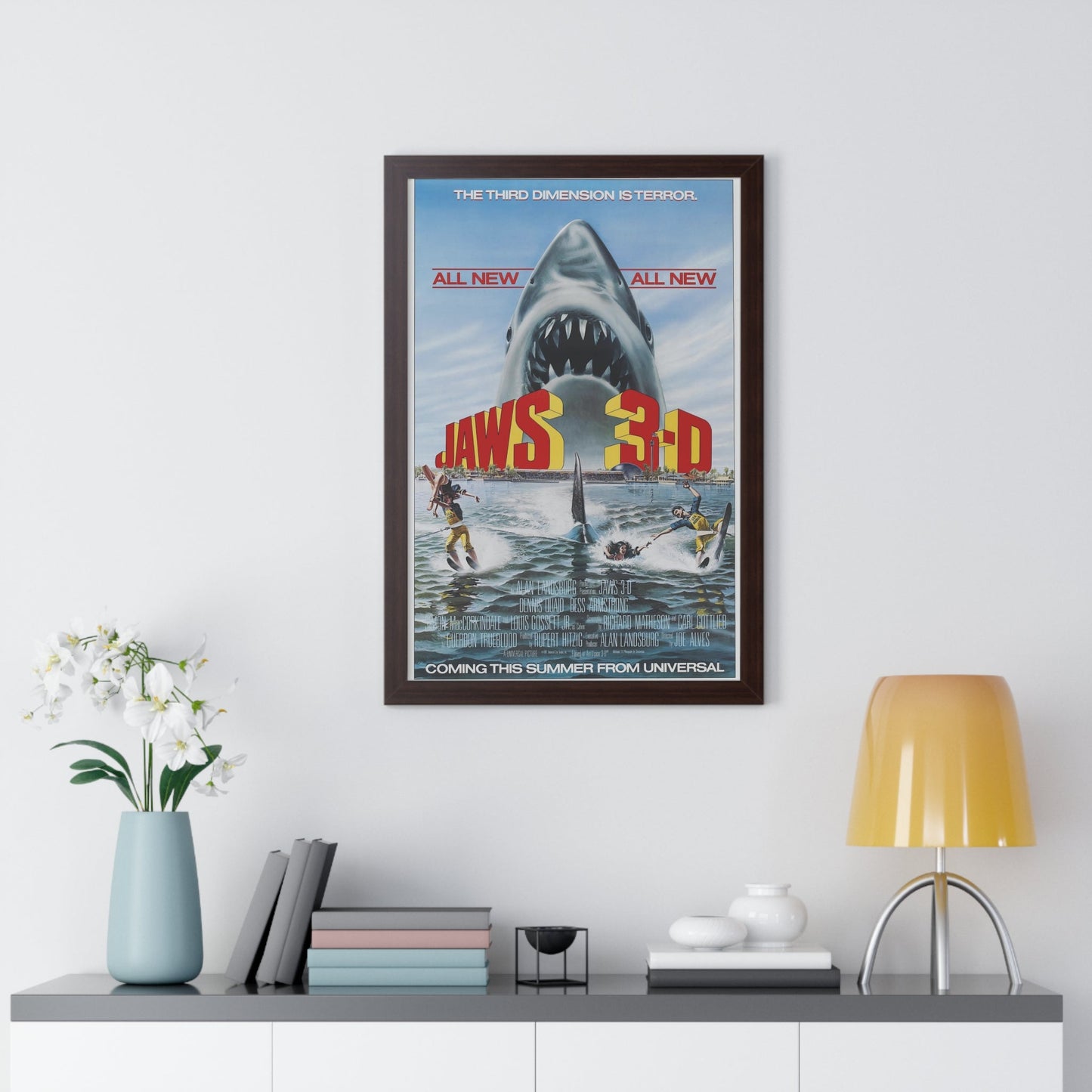 JAWS 3-D 1983 - Framed Movie Poster-The Sticker Space