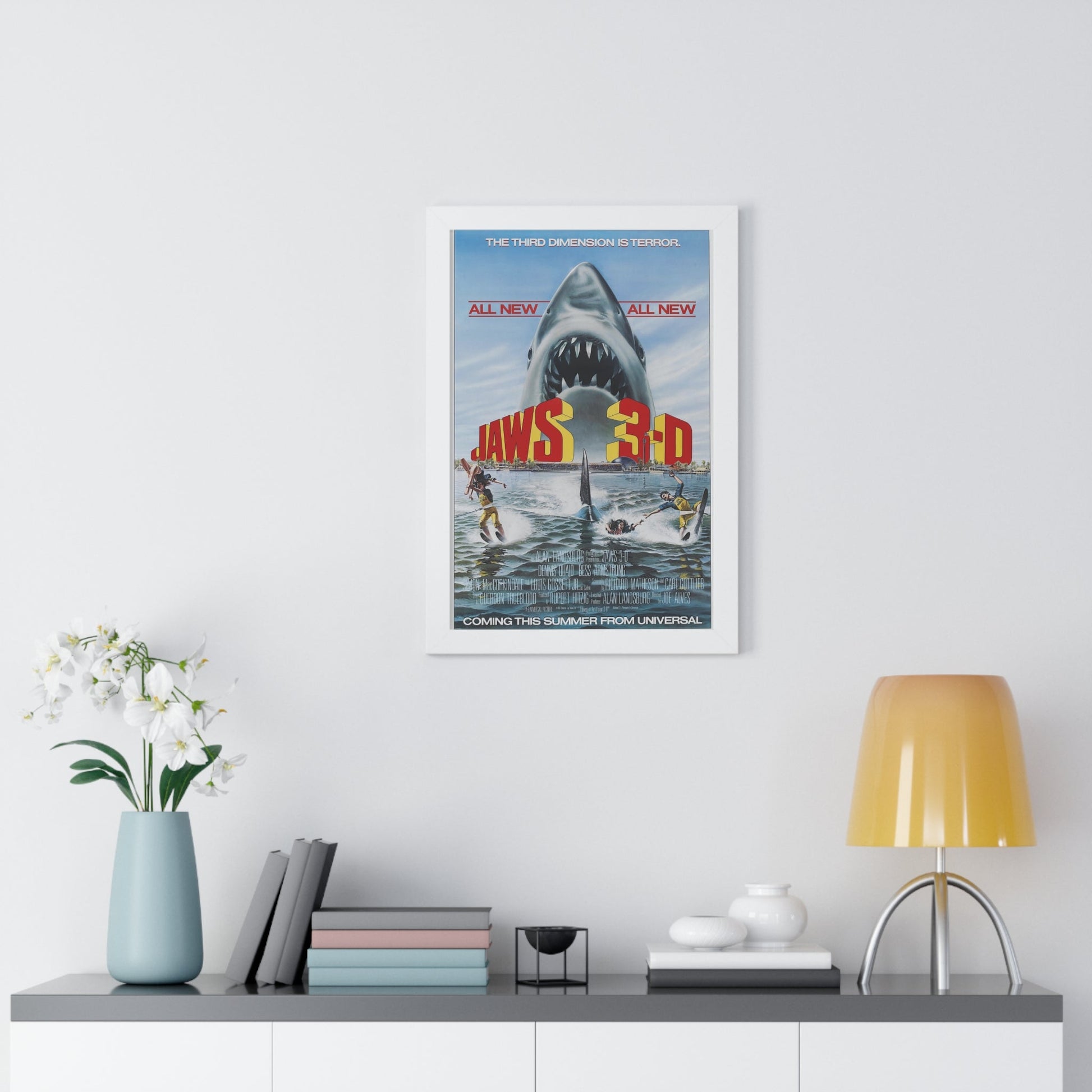 JAWS 3-D 1983 - Framed Movie Poster-The Sticker Space