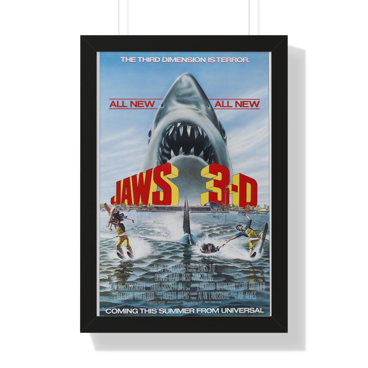 JAWS 3-D 1983 - Framed Movie Poster-16″ x 24″-The Sticker Space