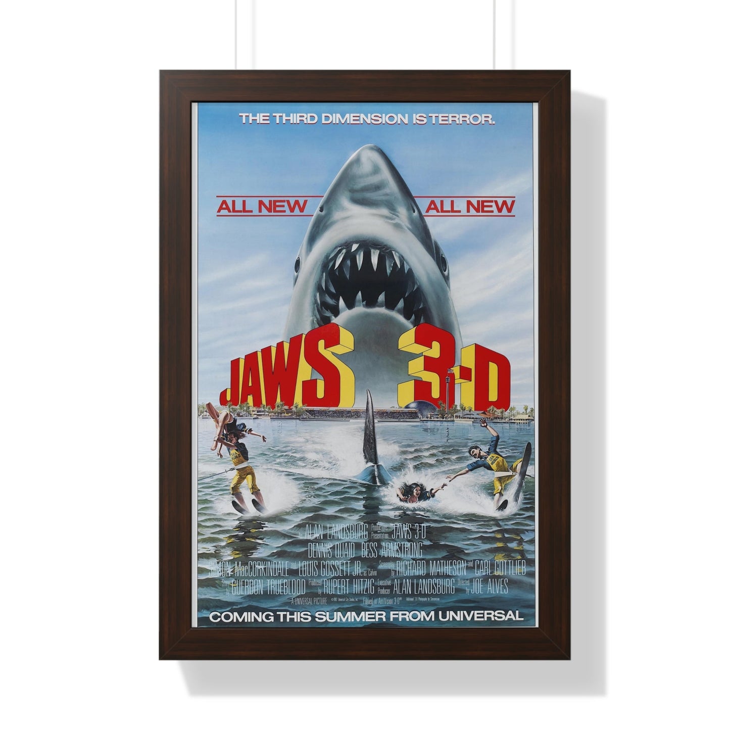 JAWS 3-D 1983 - Framed Movie Poster-16″ x 24″-The Sticker Space