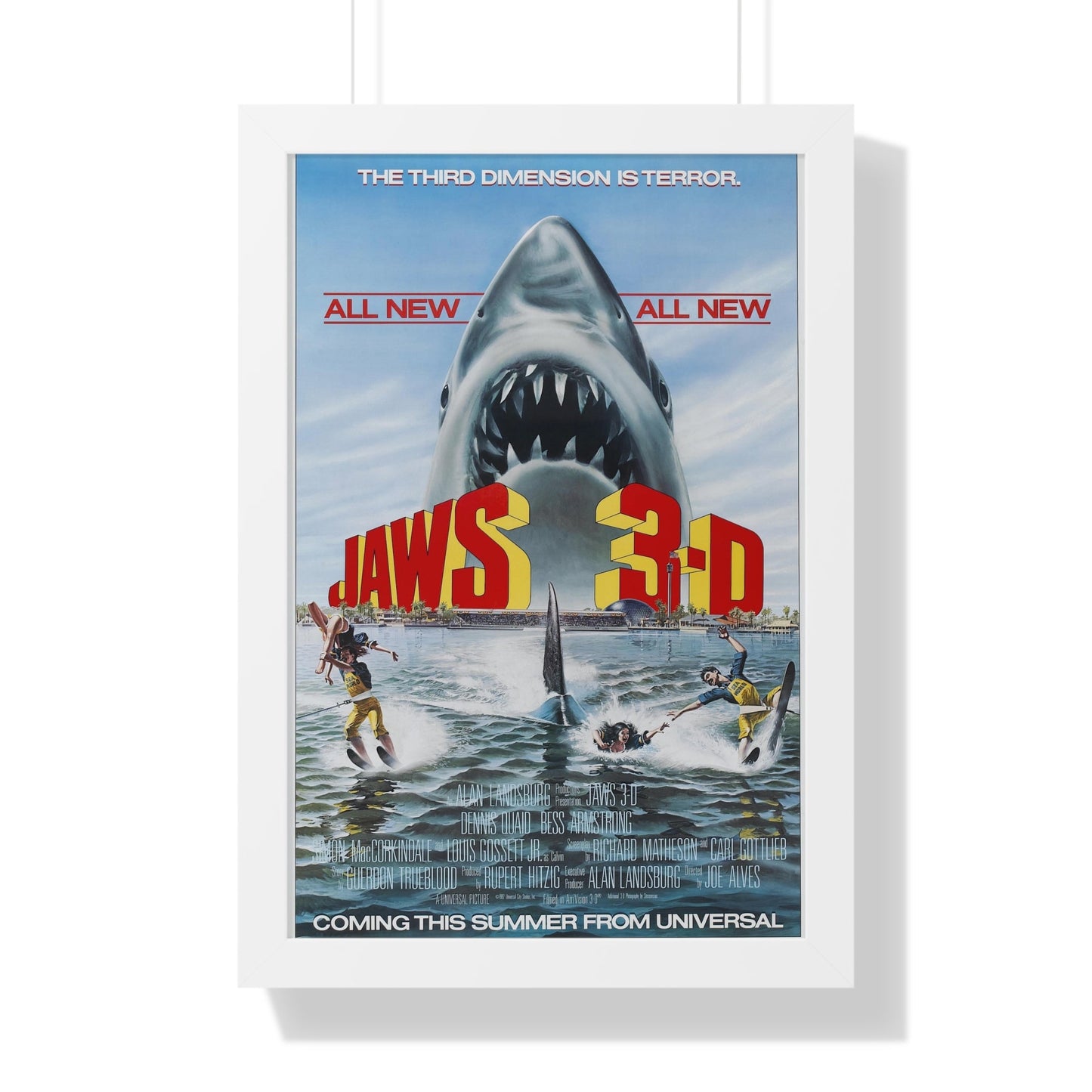 JAWS 3-D 1983 - Framed Movie Poster-16″ x 24″-The Sticker Space