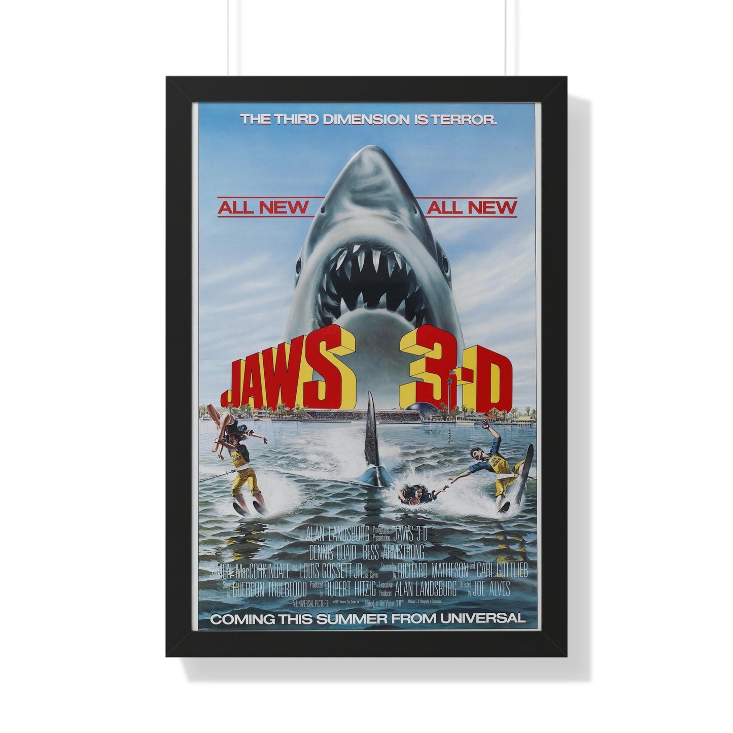 JAWS 3-D 1983 - Framed Movie Poster-20" x 30"-The Sticker Space