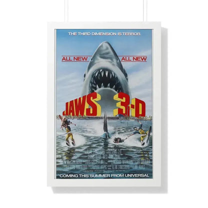 JAWS 3-D 1983 - Framed Movie Poster 20" x 30" White - The Sticker Space