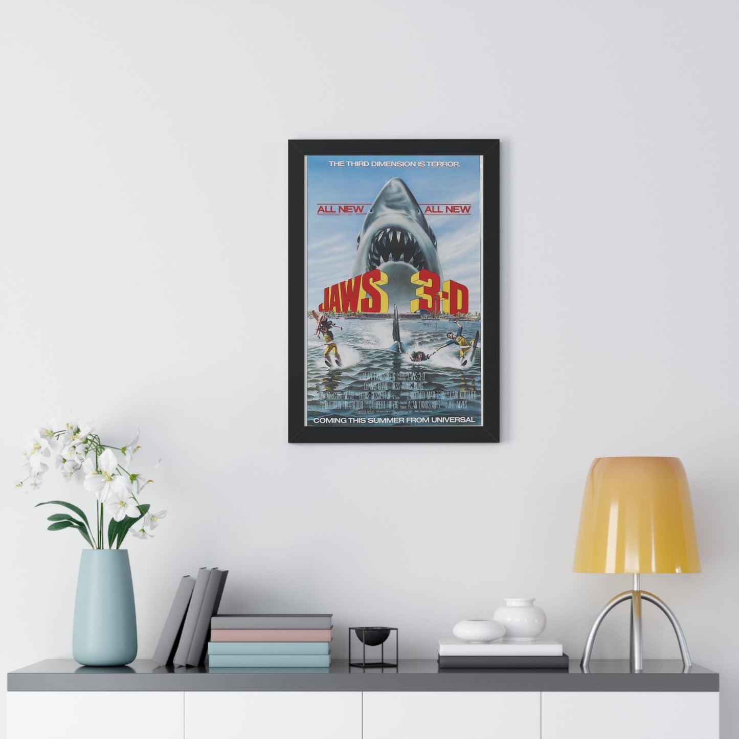 JAWS 3-D 1983 - Framed Movie Poster-The Sticker Space