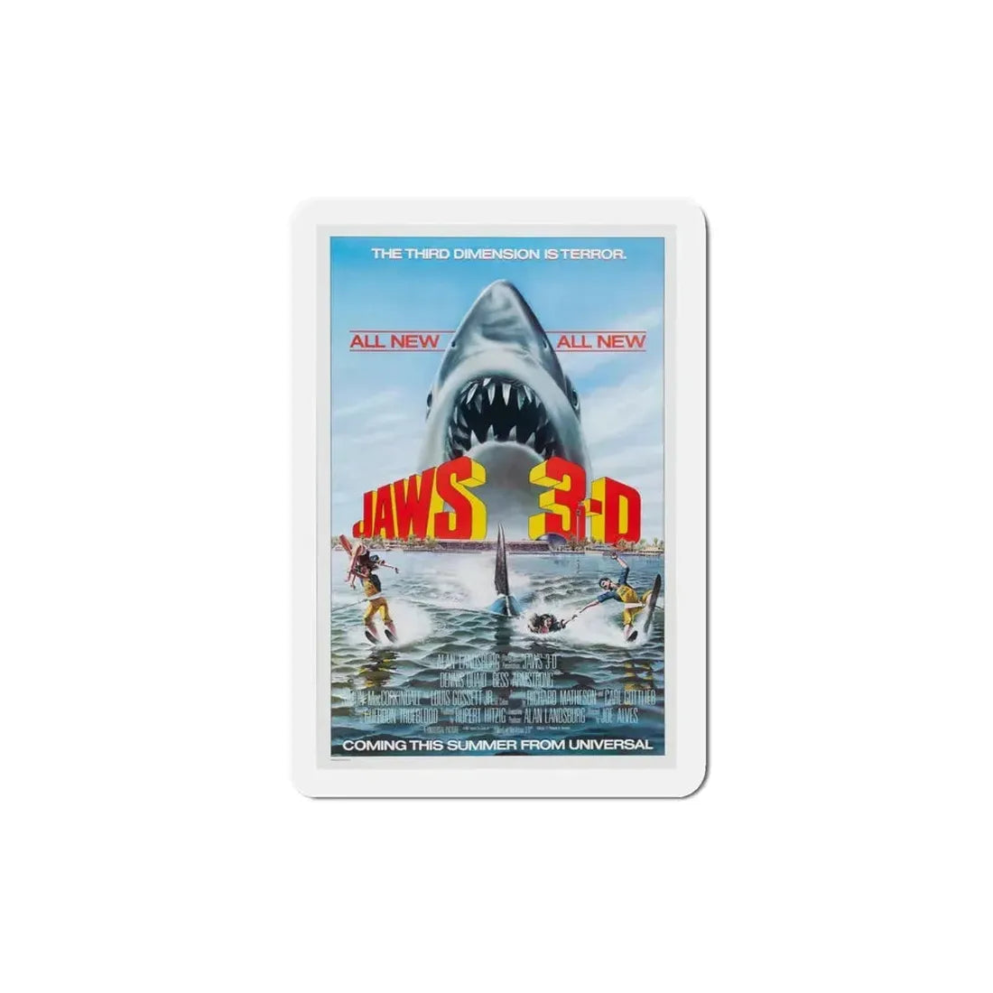 Jaws 3 D 1983 Movie Poster Refrigerator Magnet 4 Inch - The Sticker Space