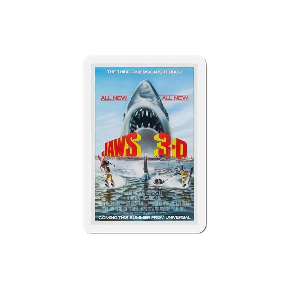 Jaws 3 D 1983 Movie Poster Refrigerator Magnet - The Sticker Space