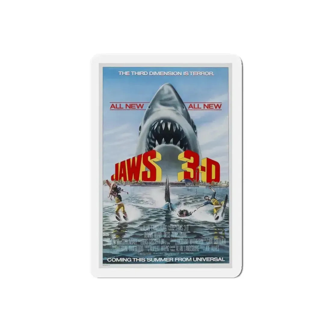 JAWS 3-D 1983 Movie Poster - Refrigerator Magnet - The Sticker Space