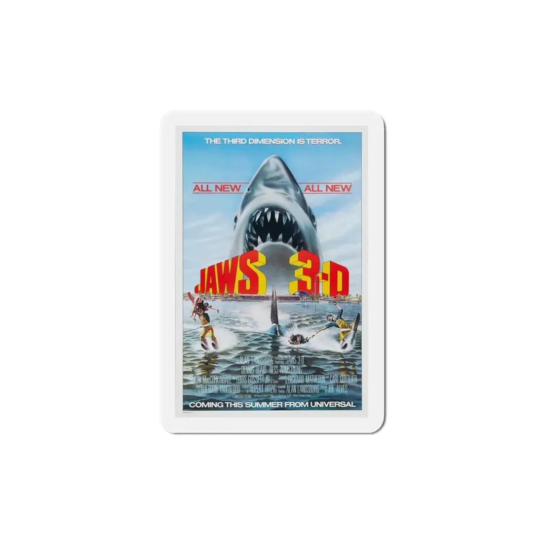 Jaws 3 D 1983 Movie Poster Refrigerator Magnet - The Sticker Space