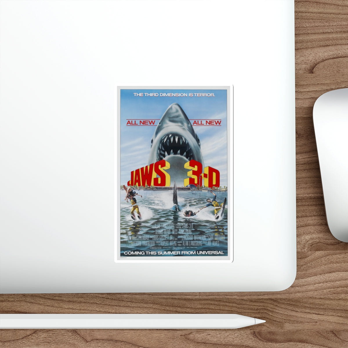 JAWS 3-D 1983 Movie Poster STICKER Vinyl Die-Cut Decal-The Sticker Space