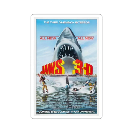 Jaws 3 D 1983 Movie Poster STICKER Vinyl Die-Cut Decal 2 Inch - The Sticker Space
