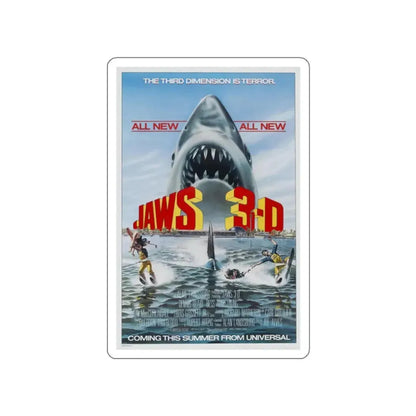 JAWS 3-D 1983 Movie Poster STICKER Vinyl Die-Cut Decal - The Sticker Space