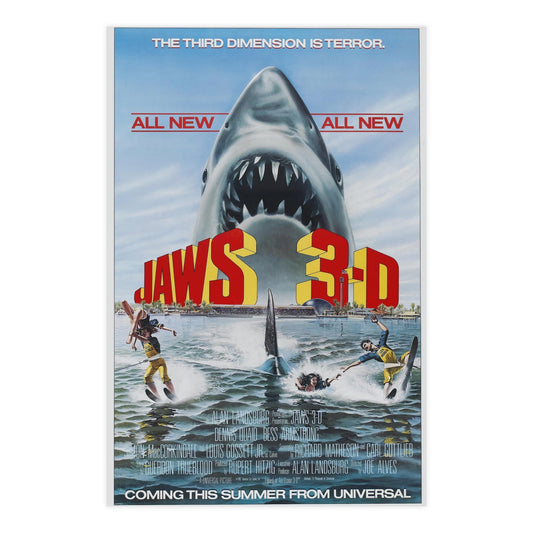 JAWS 3-D 1983 - Paper Movie Poster-24″ x 36″ (Vertical)-The Sticker Space