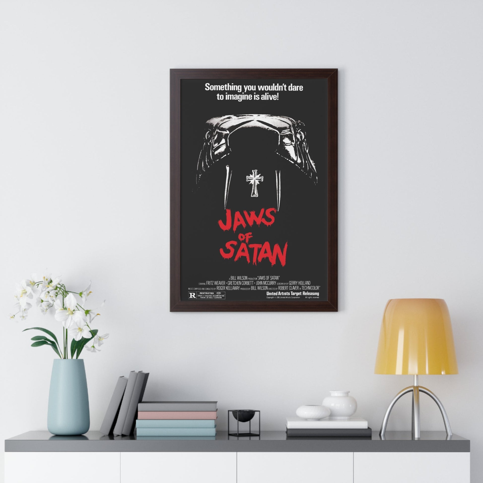 JAWS OF SATAN 1981 - Framed Movie Poster-The Sticker Space