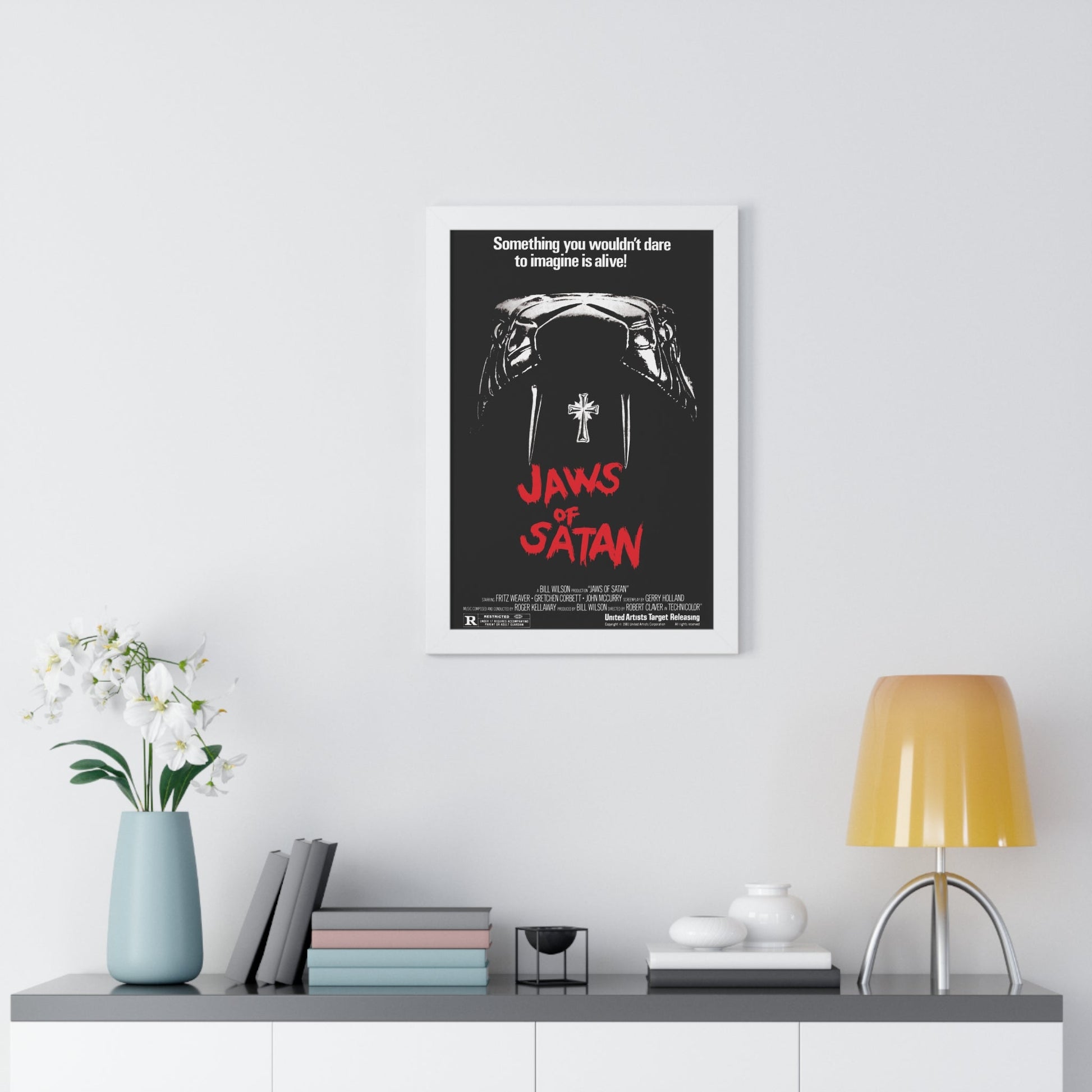 JAWS OF SATAN 1981 - Framed Movie Poster-The Sticker Space