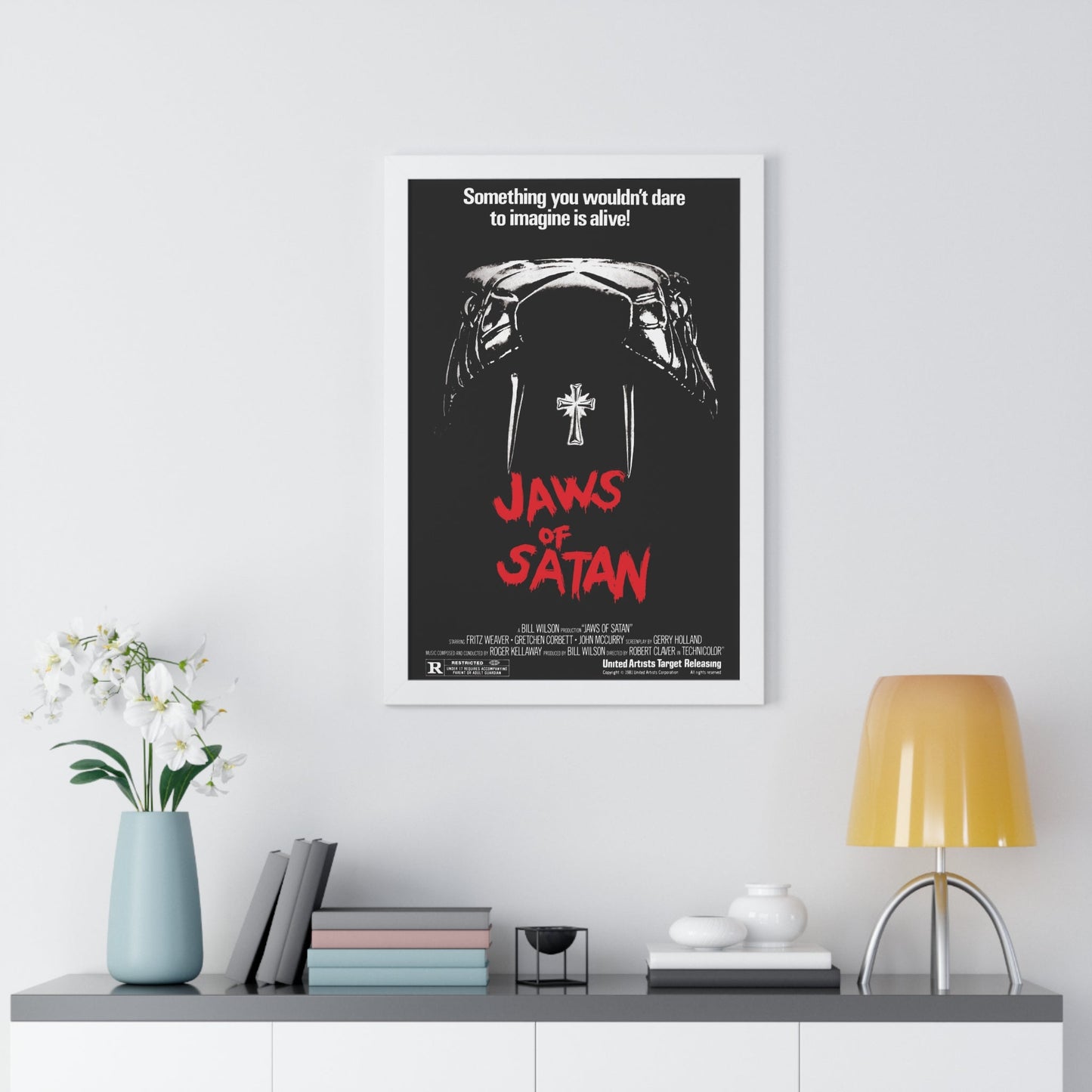 JAWS OF SATAN 1981 - Framed Movie Poster-The Sticker Space