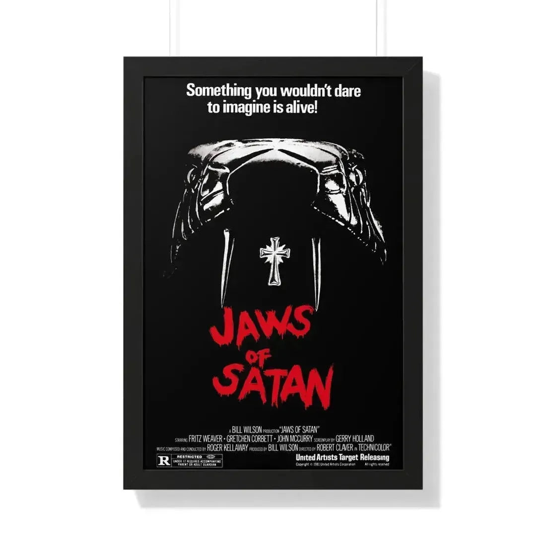 JAWS OF SATAN 1981 - Framed Movie Poster 20" x 30" Black - The Sticker Space