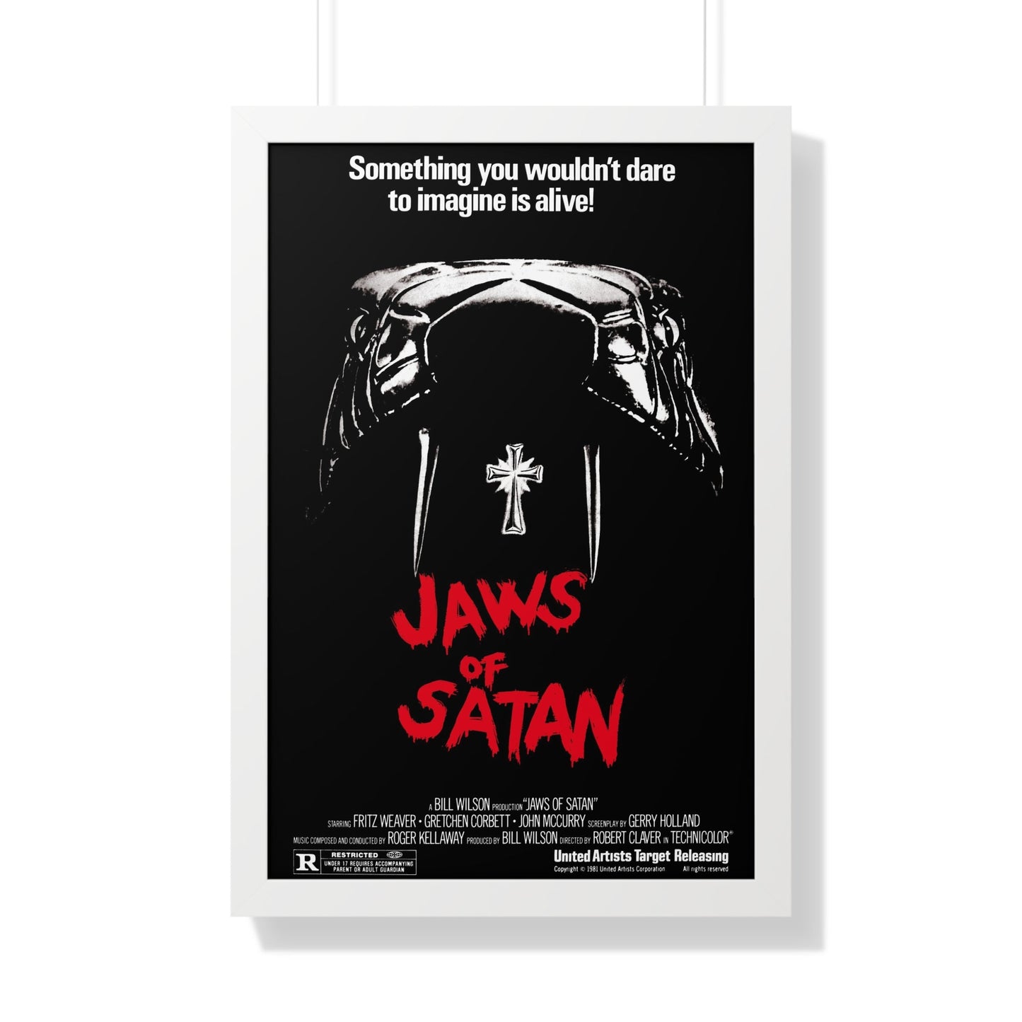 JAWS OF SATAN 1981 - Framed Movie Poster-20" x 30"-The Sticker Space