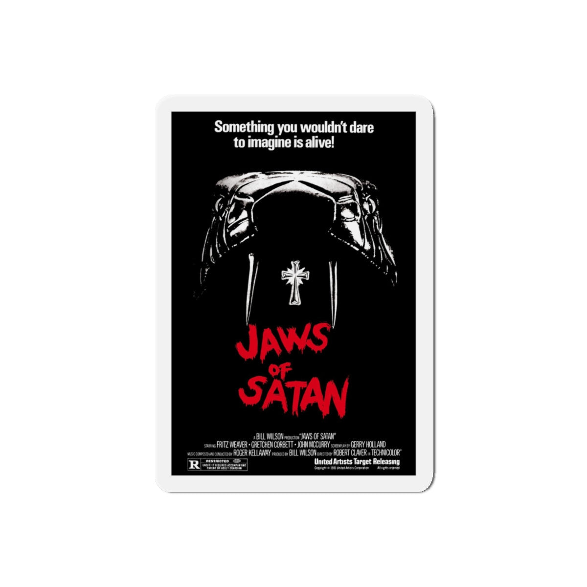 JAWS OF SATAN 1981 Movie Poster - Refrigerator Magnet-5" x 5"-The Sticker Space