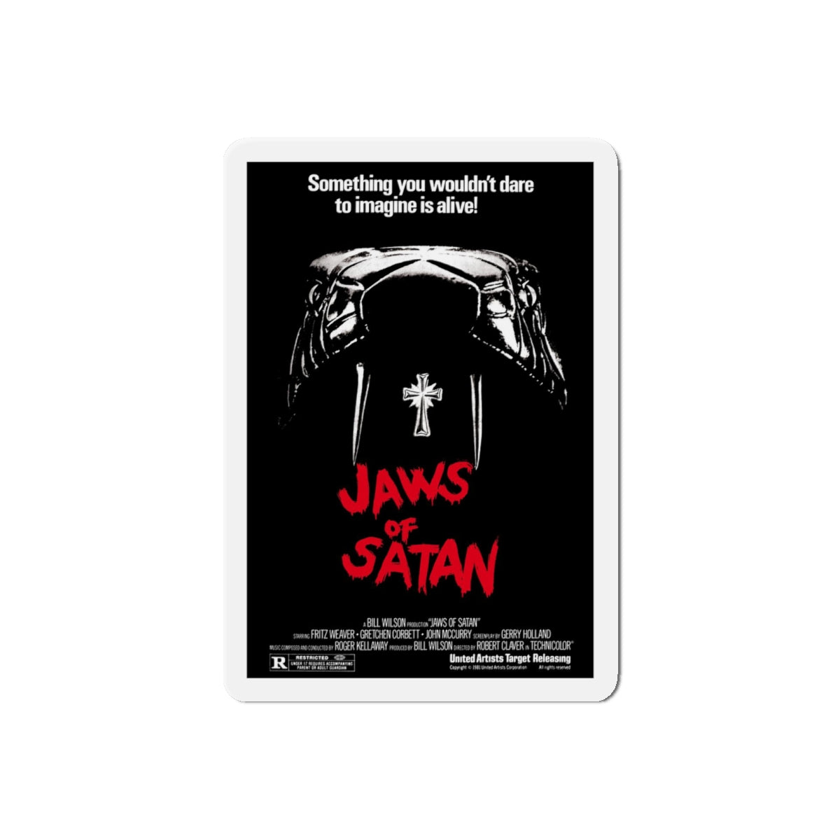 JAWS OF SATAN 1981 Movie Poster - Refrigerator Magnet-6" × 6"-The Sticker Space