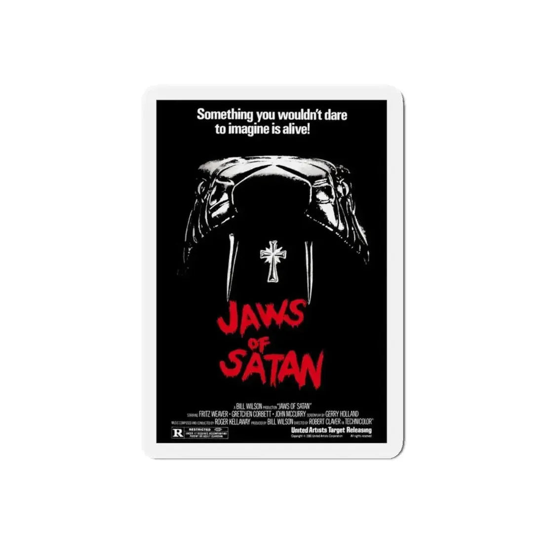 JAWS OF SATAN 1981 Movie Poster - Refrigerator Magnet - The Sticker Space