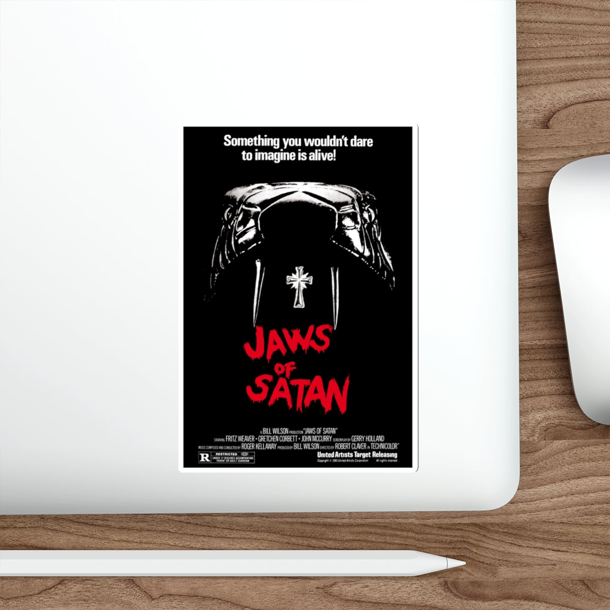 JAWS OF SATAN 1981 Movie Poster STICKER Vinyl Die-Cut Decal-The Sticker Space