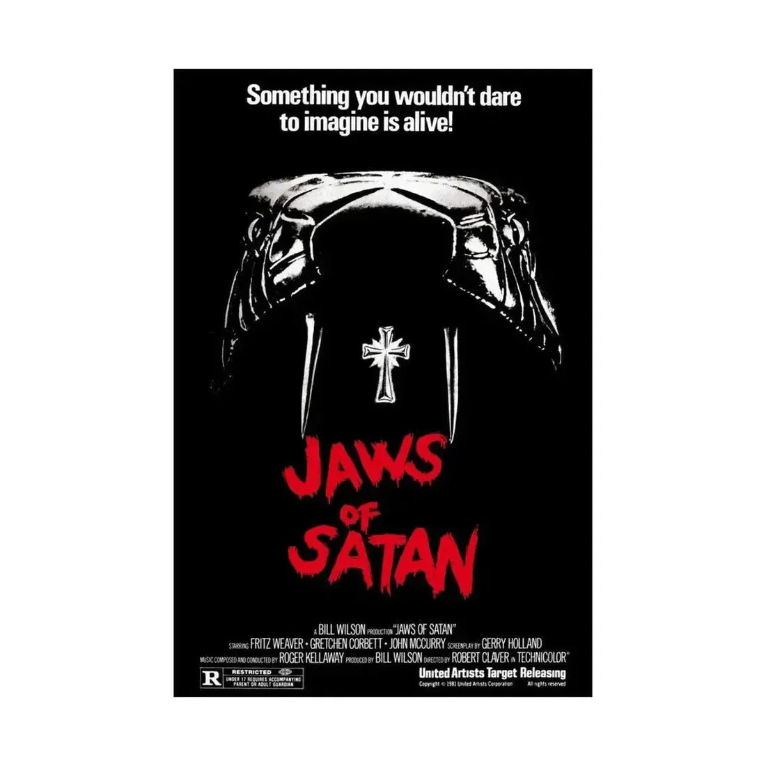 JAWS OF SATAN 1981 - Paper Movie Poster - The Sticker Space