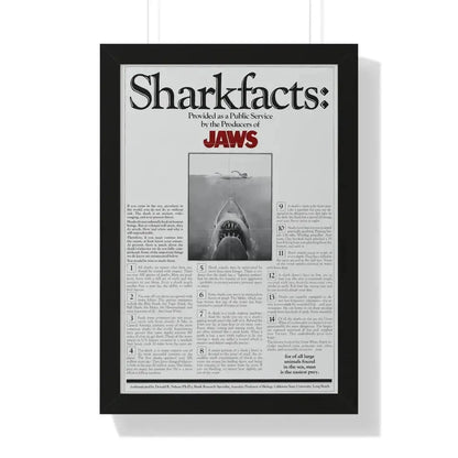 JAWS (TEASER) 1975 - Framed Movie Poster 16″ x 24″ Black - The Sticker Space