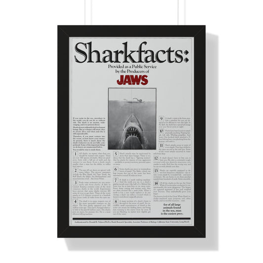 JAWS (TEASER) 1975 - Framed Movie Poster-16″ x 24″-The Sticker Space