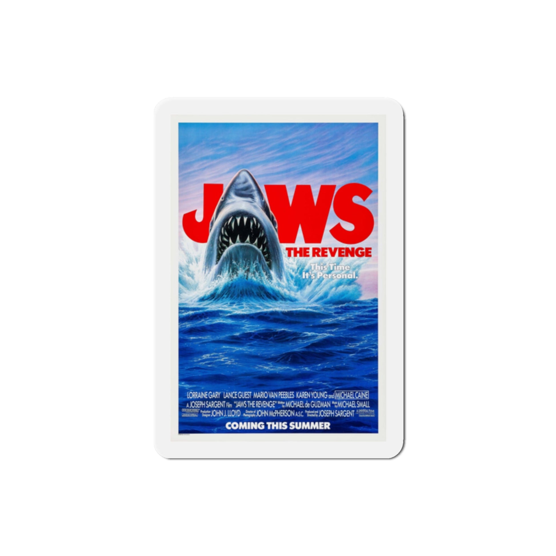 Jaws The Revenge 1987 Movie Poster Die-Cut Magnet-2" x 2"-The Sticker Space