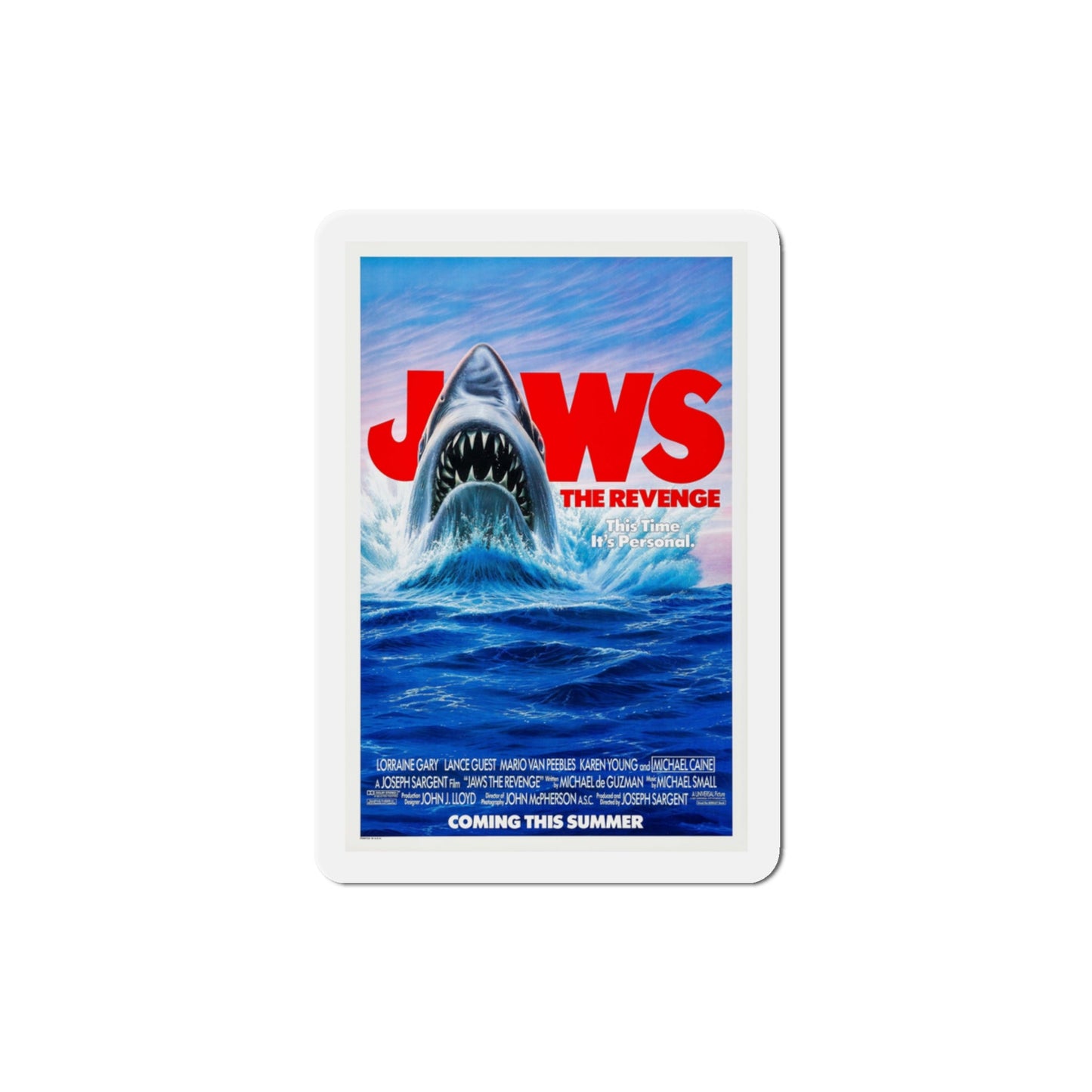 Jaws The Revenge 1987 Movie Poster Die-Cut Magnet-3" x 3"-The Sticker Space