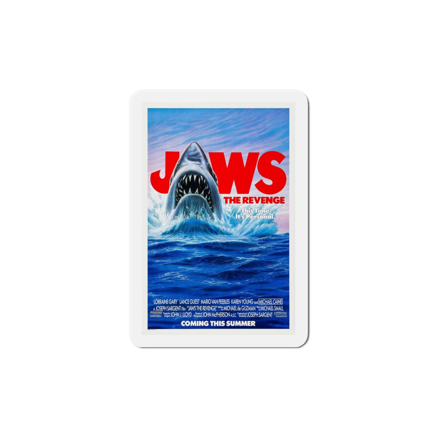 Jaws The Revenge 1987 Movie Poster Die-Cut Magnet-6 × 6"-The Sticker Space