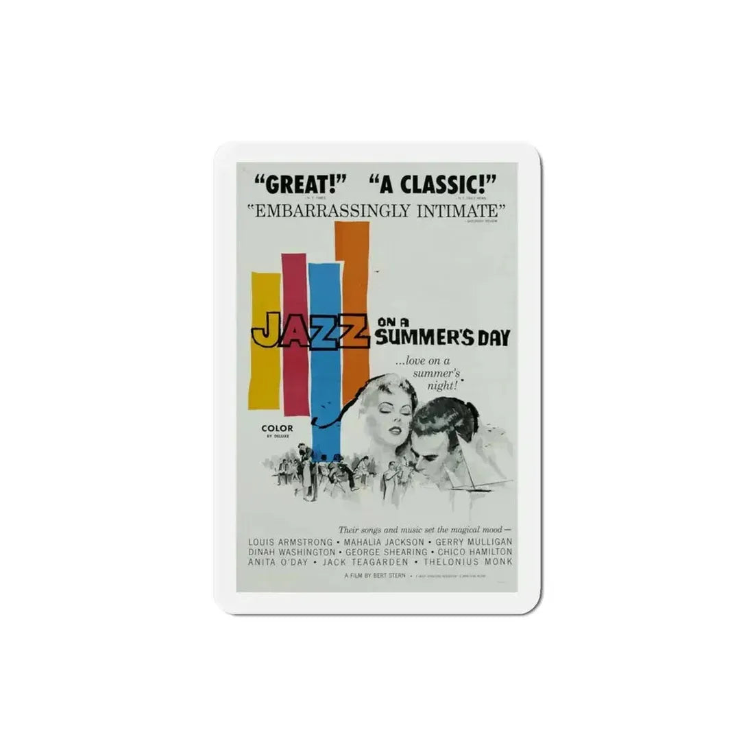 Jazz on a Summers Day 1959 Movie Poster Refrigerator Magnet 3 Inch - The Sticker Space