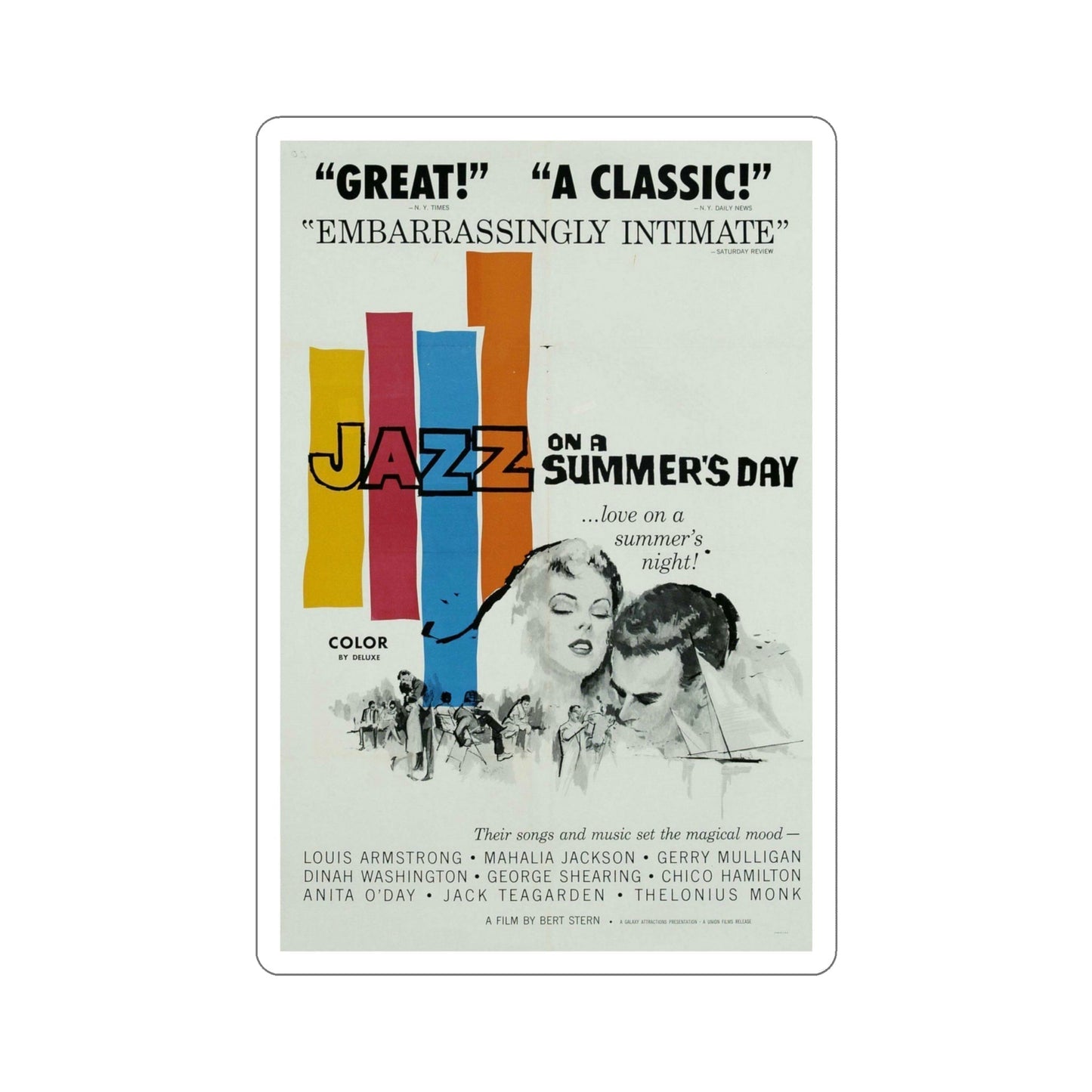 Jazz on a Summers Day 1959 Movie Poster STICKER Vinyl Die-Cut Decal-4 Inch-The Sticker Space