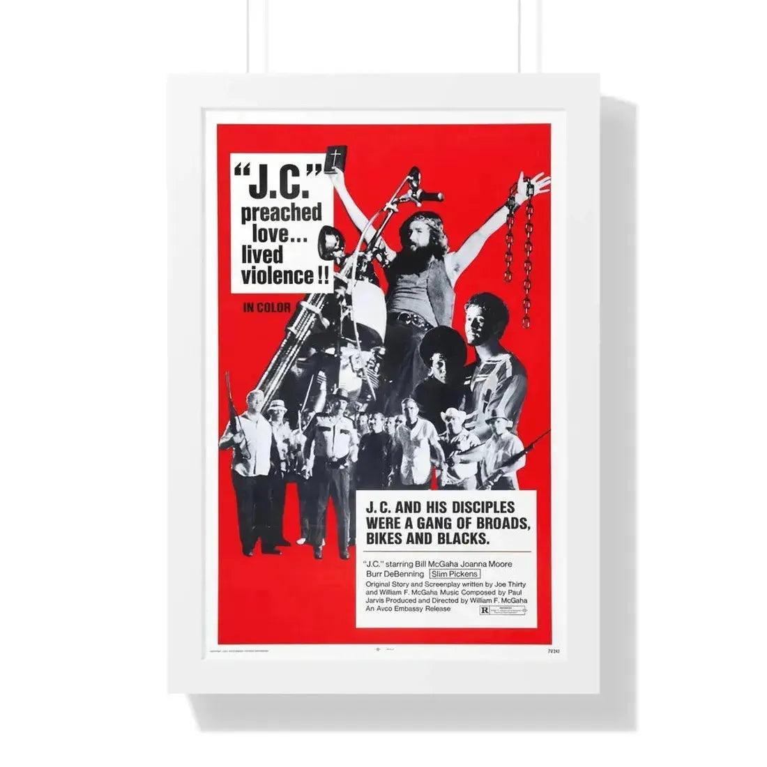 J.C. 1972 - Framed Movie Poster 16″ x 24″ White - The Sticker Space