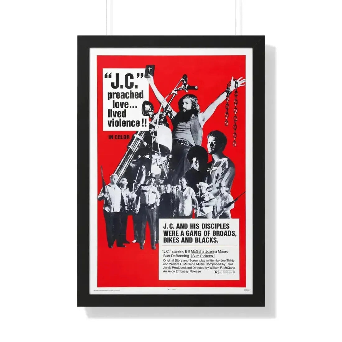 J.C. 1972 - Framed Movie Poster 20" x 30" Black - The Sticker Space