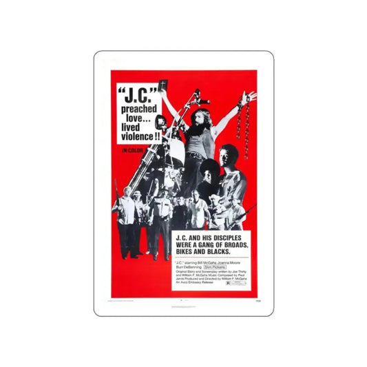J.C. 1972 Movie Poster STICKER Vinyl Die-Cut Decal 2 Inch - The Sticker Space