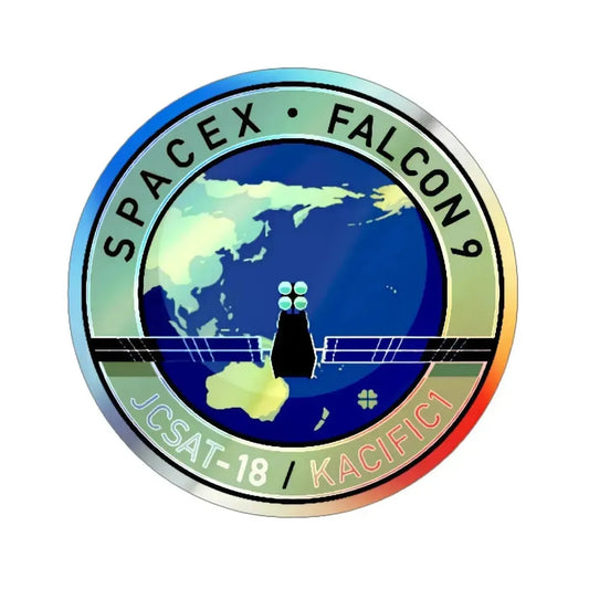 JCSAT-18 (SpaceX) Holographic STICKER Die-Cut Vinyl Decal 6 Inch Holographic - The Sticker Space