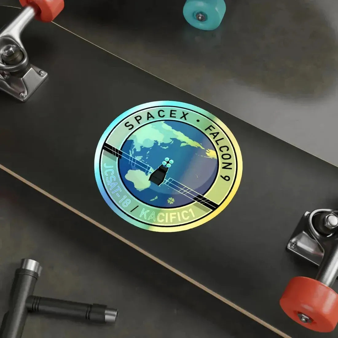 JCSAT-18 (SpaceX) Holographic STICKER Die-Cut Vinyl Decal - The Sticker Space