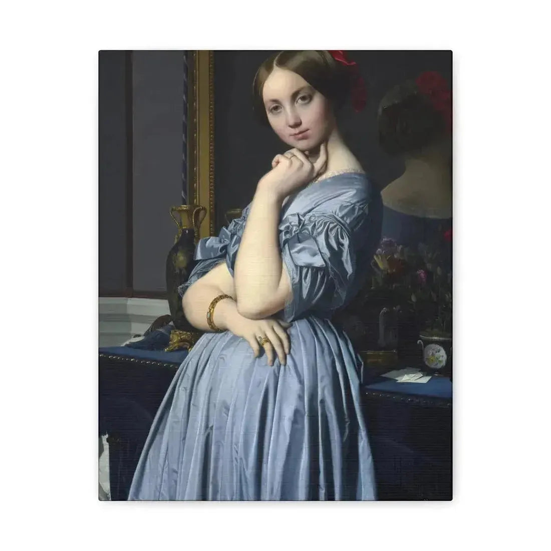 Jean-Auguste-Dominique Ingres (1780-1867) Comtesse d'Haussonville 1845 - Canvas Wall Art 11″ x 14″ 1.25" - The Sticker Space