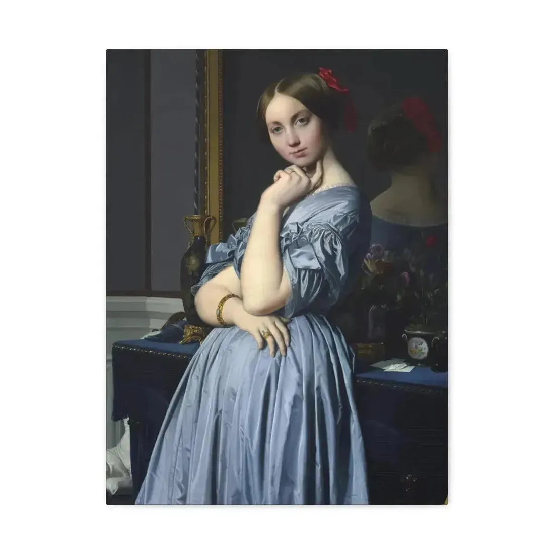 Jean-Auguste-Dominique Ingres (1780-1867) Comtesse d'Haussonville 1845 - Canvas Wall Art 18″ x 24″ 1.25" - The Sticker Space