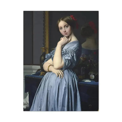 Jean-Auguste-Dominique Ingres (1780-1867) Comtesse d'Haussonville 1845 - Canvas Wall Art 18″ x 24″ 1.25" - The Sticker Space