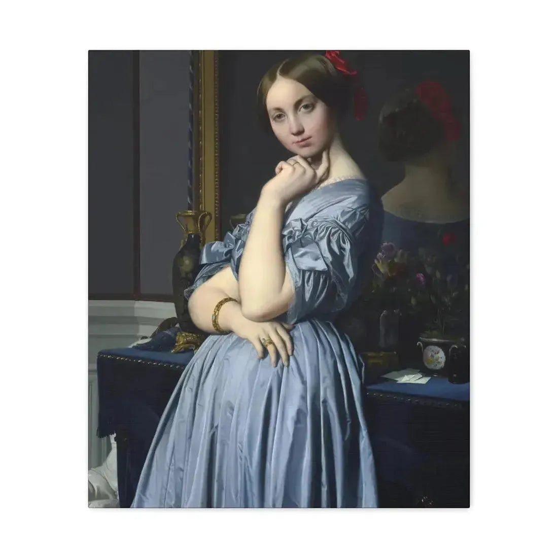 Jean-Auguste-Dominique Ingres (1780-1867) Comtesse d'Haussonville 1845 - Canvas Wall Art 20″ x 24″ 1.25" - The Sticker Space
