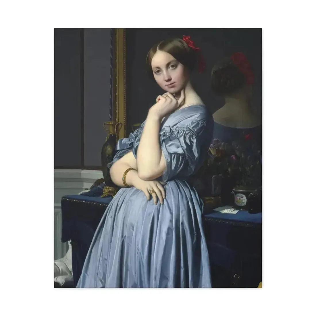 Jean-Auguste-Dominique Ingres (1780-1867) Comtesse d'Haussonville 1845 - Canvas Wall Art 24″ x 30″ 1.25" - The Sticker Space