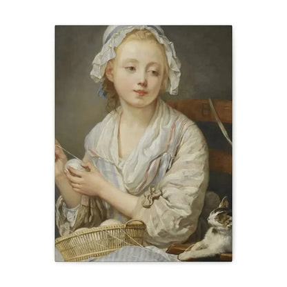 Jean-Baptiste Greuze (1725-1805) The Wool Winder c1759 - Canvas Wall Art - The Sticker Space