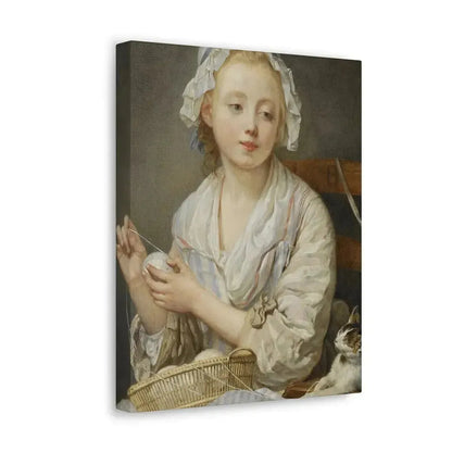 Jean-Baptiste Greuze (1725-1805) The Wool Winder c1759 - Canvas Wall Art - The Sticker Space